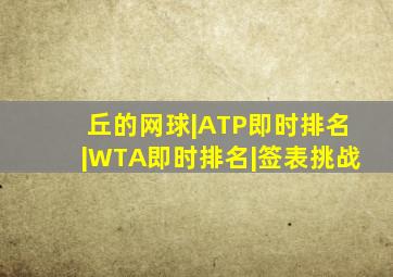 丘的网球|ATP即时排名|WTA即时排名|签表挑战